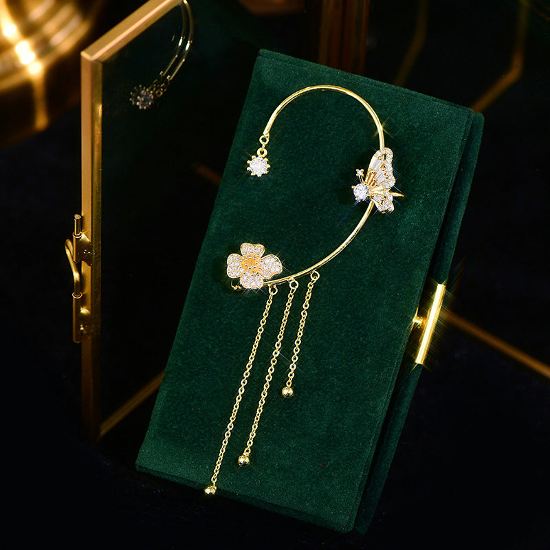 Skanto | Butterfly Blomst Rem Style Zircon Øredobber