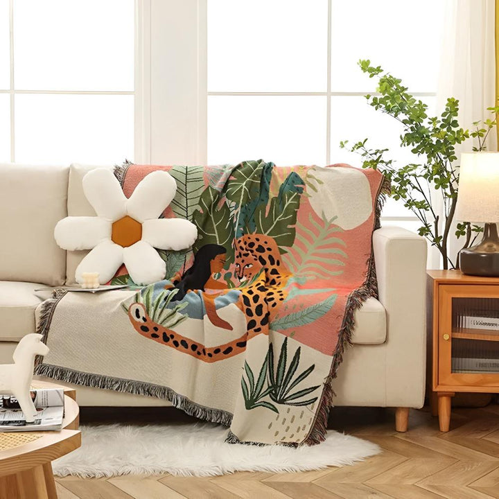 Skanto | Jungle Leopard Mønstret kasteteppe
