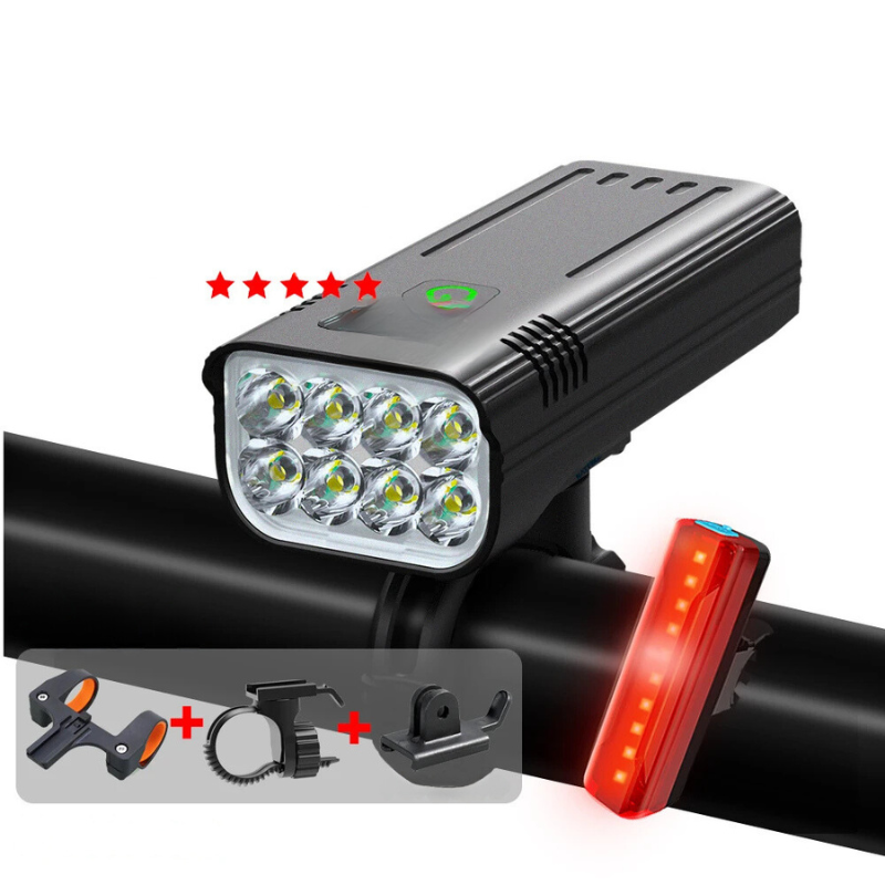 5000 Lumen USB-varende Fahrradlampe med Halterungen
