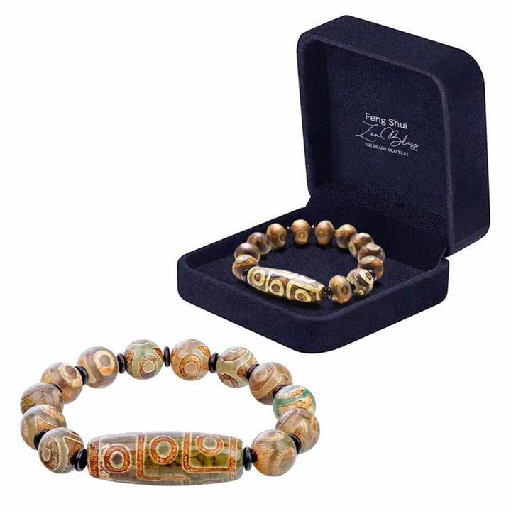 Skanto | Naturlig Agate Dzi Perler Armbånd