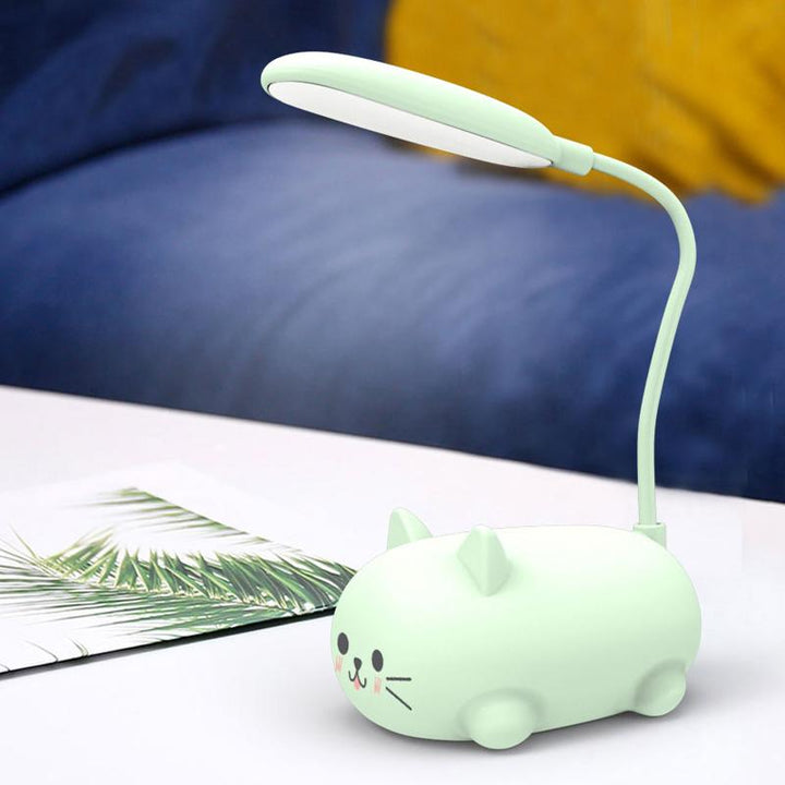 Skanto | Mini Tegneserie Katt LED Øyevern Leselampe USB Oppladbar Skrivebordlampe