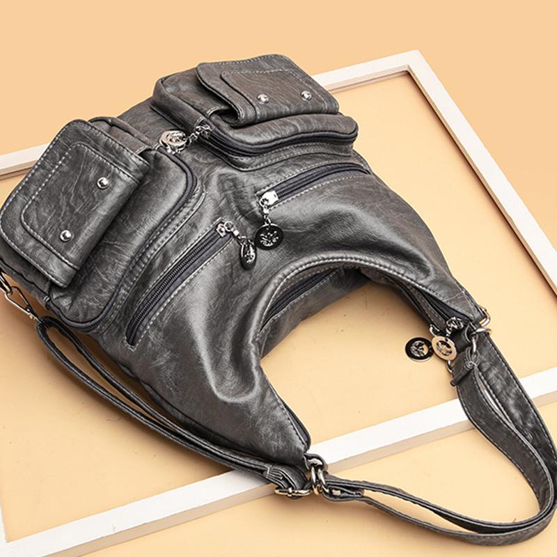 Skanto | Multi-Lommer Vintage Skulderveske