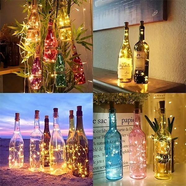 Led Flaske Lys Kork Natt Lys DIY Dekor | Skanto