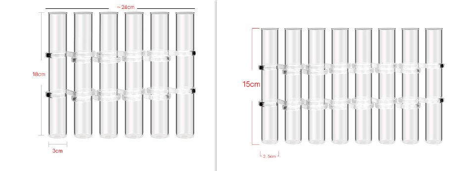Skanto | Fleksible Blomster Vaser med Hengsler | Moderne Glassrør Vase