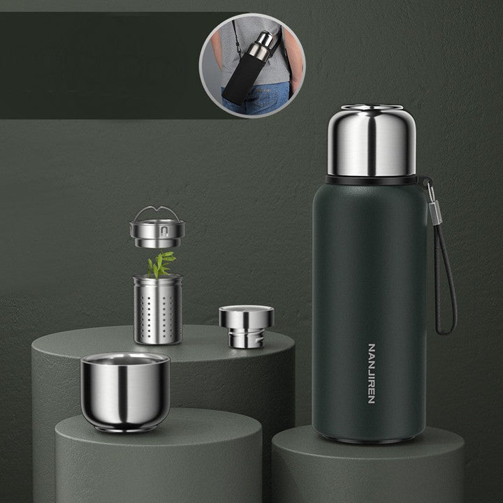 Skanto | Isolert Termos Vannflaske, med Tefilter & Bred Munnåpning, for Kaffe, Te & Kald Drikke