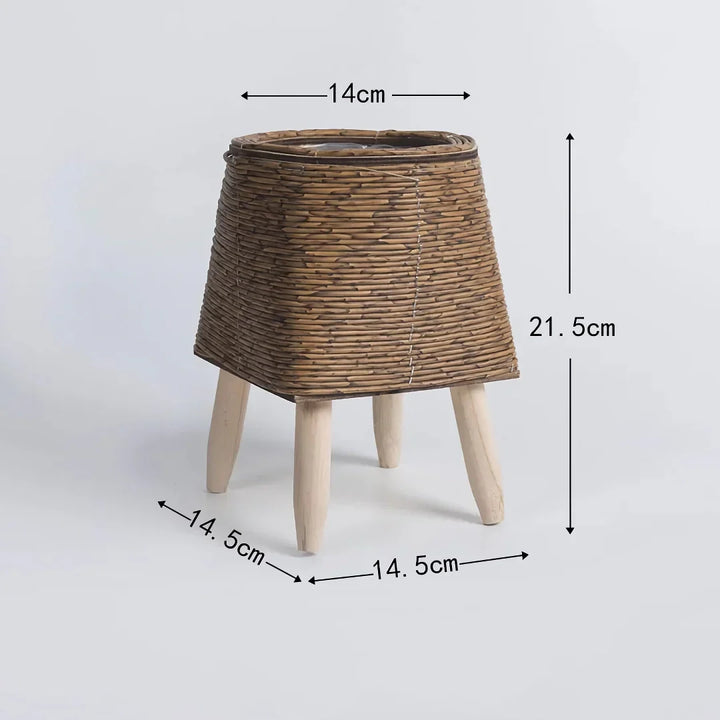 Skanto | Vintage Imitasjon Rattan Blomsterstander med Treben