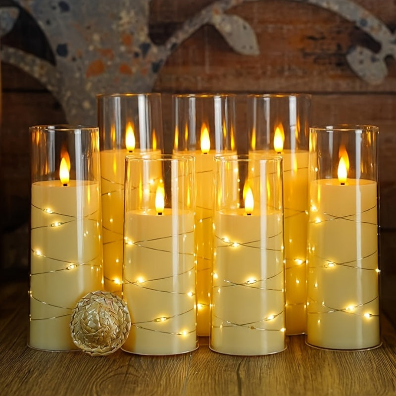 RomanticGlow – LED Stearinlys Sett med Fjernkontroll Skanto