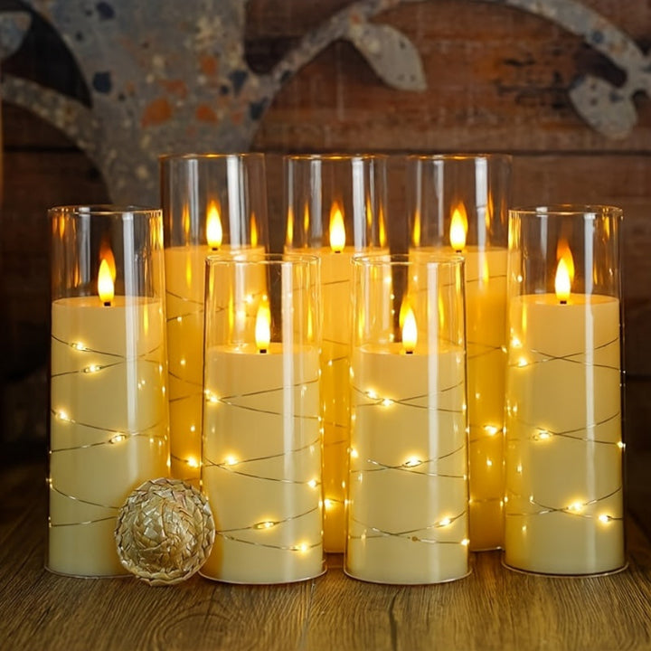 RomanticGlow – LED Stearinlys Sett med Fjernkontroll Skanto