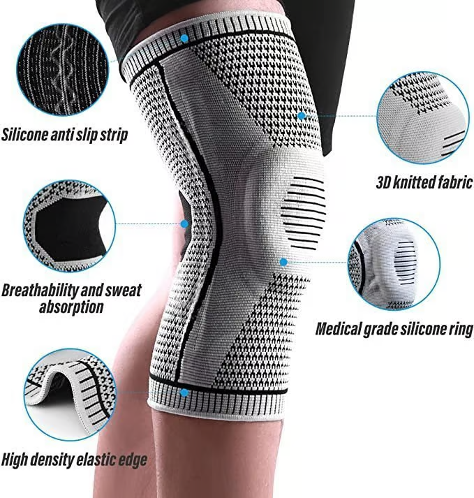 FlexiKnee Kompressionsbandasje – Stützende Kniebandage bei Schmerzen, Schwellungen und Steifheit