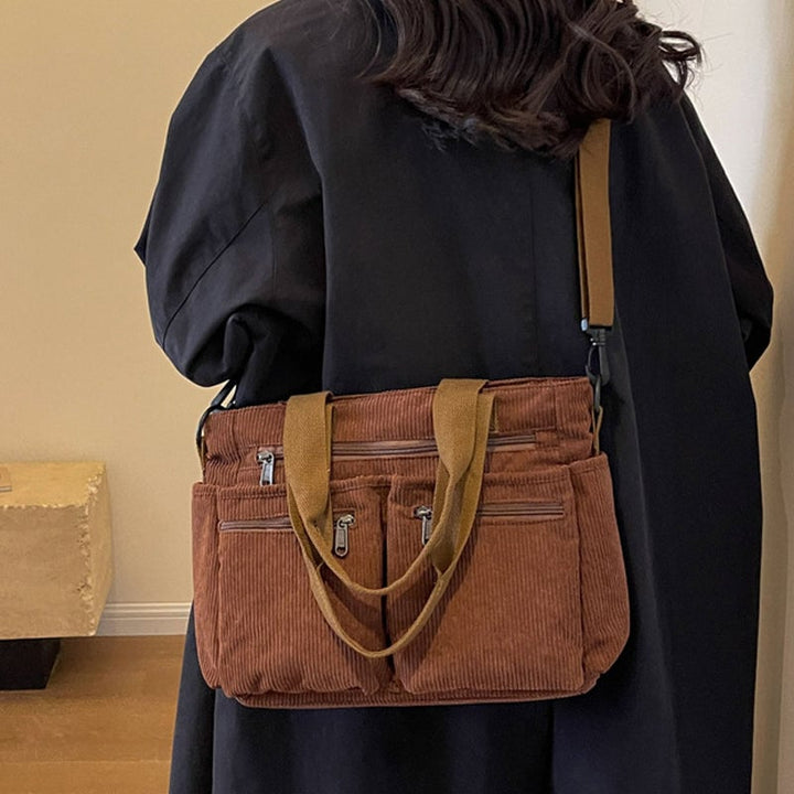 Skanto | Ensfarget Cordfløyels Tote Bag