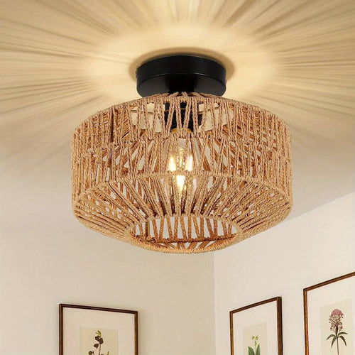 Skanto | WovenCap Taklampe - Boho Chic - Rustikk Eleganse - Moderne Allsidighet