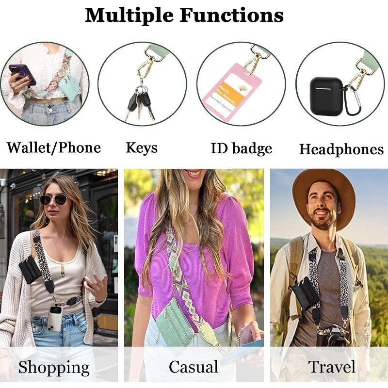 Skanto | Stilig Crossbody Telefon Lanyard med Avtakbar Mini Lommebok