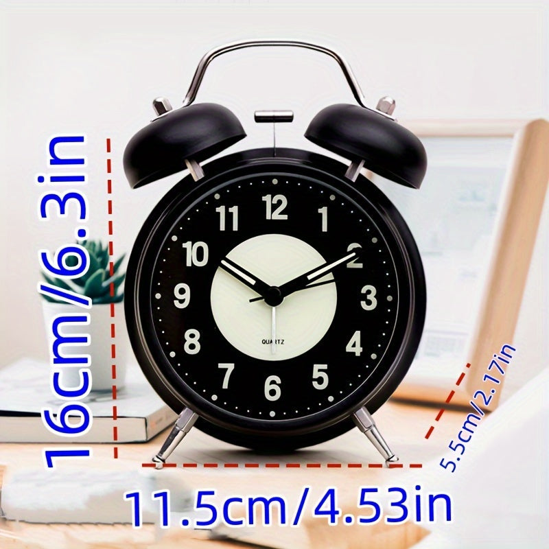 Skanto | LuminousTime - Elegant Metall Vekkerklokke med Mild Belysning for Fredfulle Morgen- og Kvelder