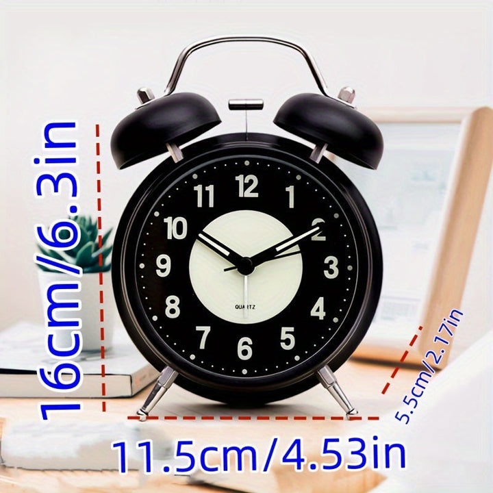 Skanto | LuminousTime - Elegant Metall Vekkerklokke med Mild Belysning for Fredfulle Morgen- og Kvelder