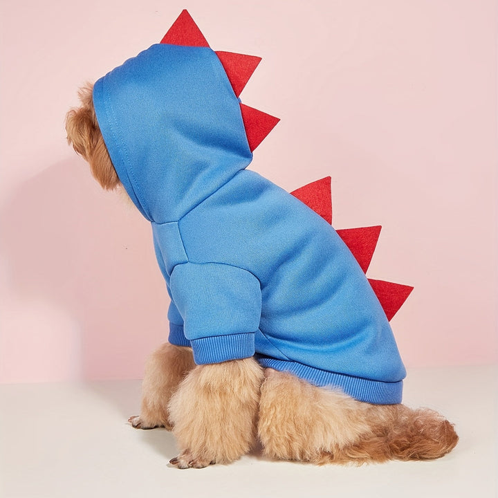 Skanto | Hund Halloween Kostyme Fleece Dinosaur Hoodie | Kjæledyrantrekk Varm