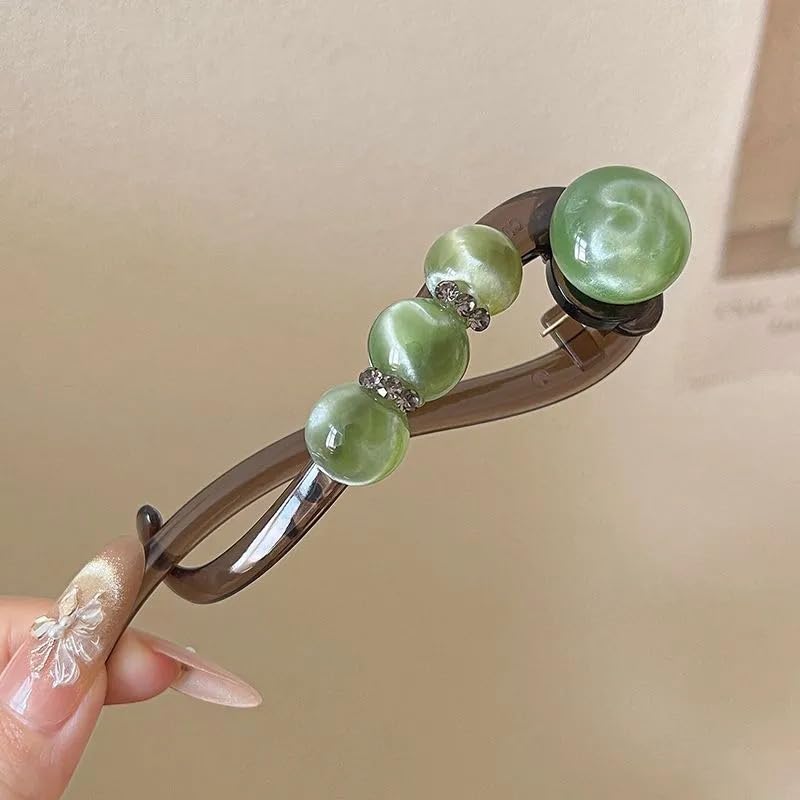 Elegant Rose Pearl Twist Hair Clip Skanto