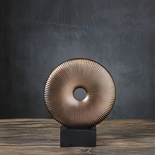 Rund Skulptur i Vintage Stil – Kinesisk Inspirert | Stilren Hjemmedekor laget av Harpiks | Skanto