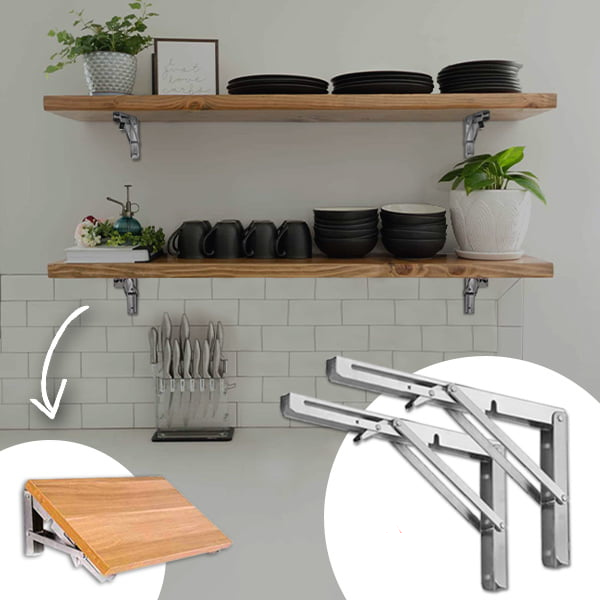 Sammenleggbar brakett | 2 sett tykk rustfritt stål sammenleggbar bordbrakett | Skanto
