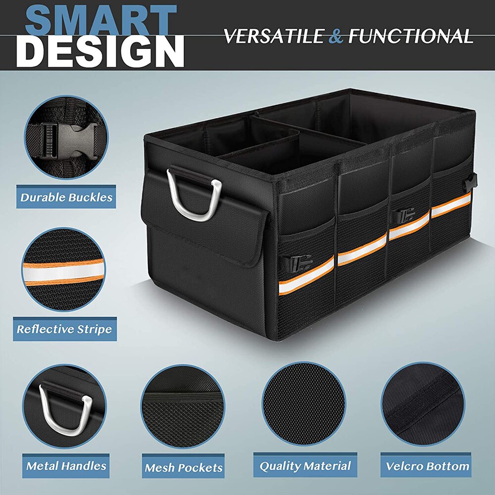 Skanto | Bagasjerom Organizer for Sete Sammenleggbar Dekke Holdbar Solid Tykk Plate Sammenleggbar Bagasjerom Lagringsboks