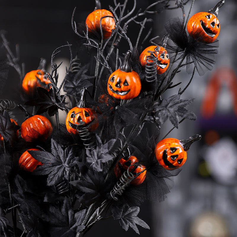 Skanto | Halloween Dekorasjon – Svart Gresskar Gren Ornament