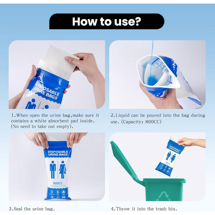 Engangs urinpose 800 ml for bil og reise | Skanto