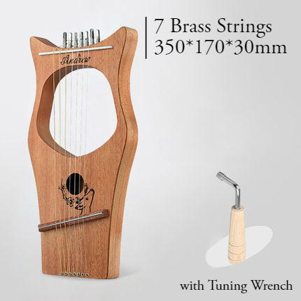 Skanto | 16 Messingstreng Mahogni Lyre Harpe med Tonetrench for Barn, Tenåringer & Voksne