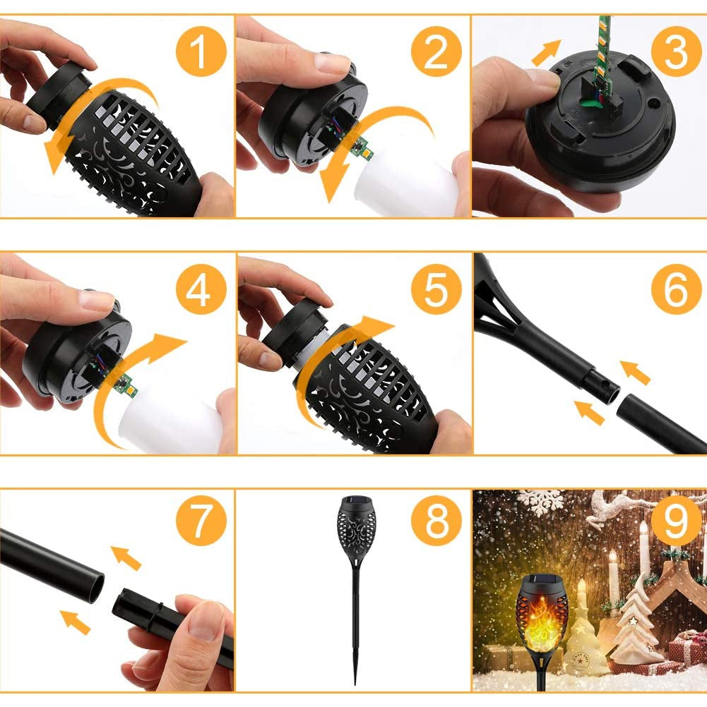 Skanto | 8-Pack: Solcelledbelysning med flimrende flamme