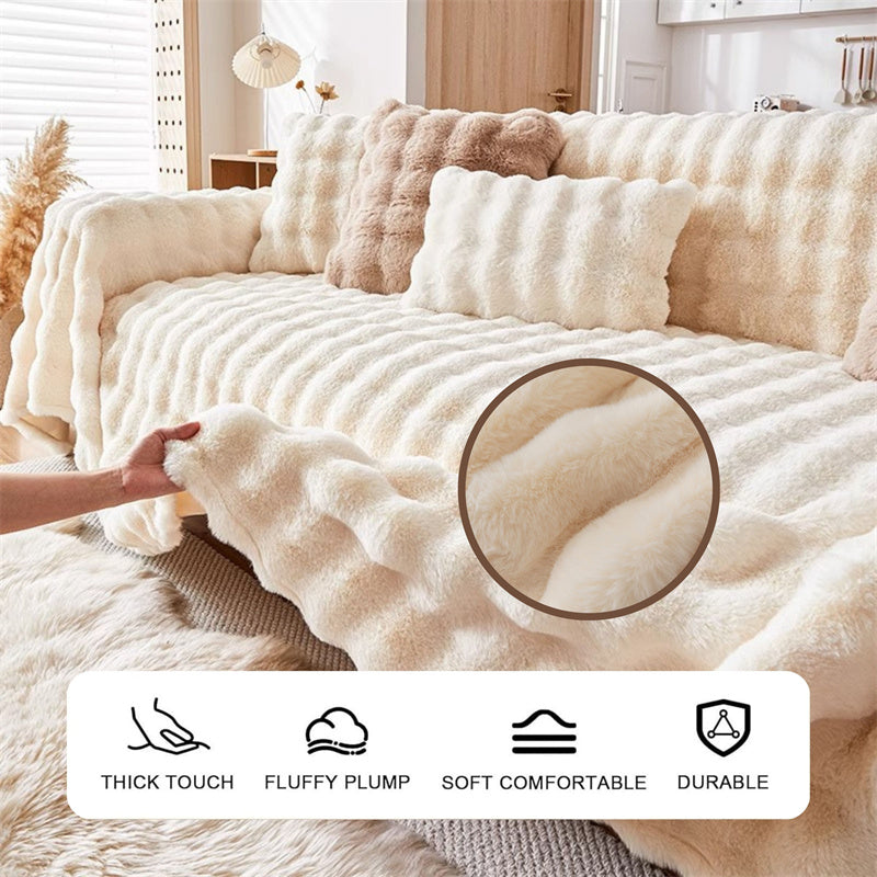 Premium Faux Fur Non-Slip Sofa Covers | Skanto
