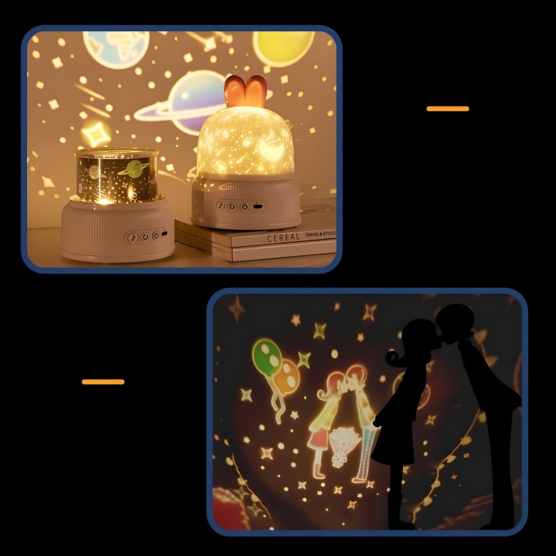 BunnyBeam Light - Uformell Søt Kanin Prosjektor Nattlys for Barn | Skanto