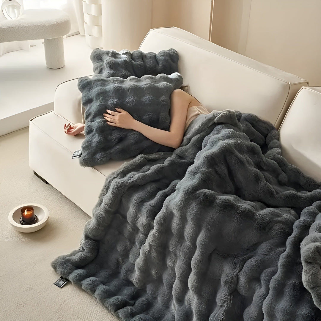 Fleece og fleece-teppe – Ekstra myk & varm | Perfekt for sofa og soverom | Skanto