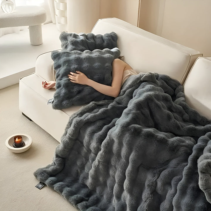 Fleece og fleece-teppe – Ekstra myk & varm | Perfekt for sofa og soverom | Skanto