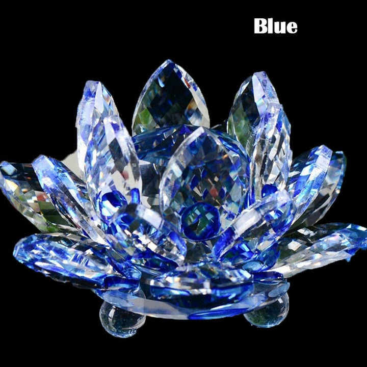 Skanto | 80Mm Kvarts Krystaller Lotusblomst Håndverk Glass Fengshui Ornamenter Helbredende Krystaller Hjem Fest Wicca Dekorasjon Yoga Gaver Suvenir