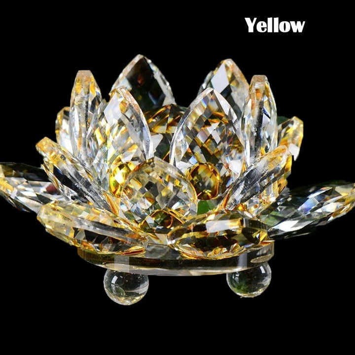 Skanto | 80Mm Kvarts Krystaller Lotusblomst Håndverk Glass Fengshui Ornamenter Helbredende Krystaller Hjem Fest Wicca Dekorasjon Yoga Gaver Suvenir