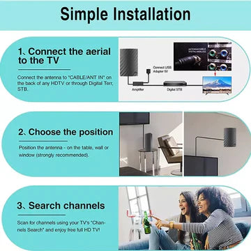 Skanto | Langdistanse Innendørs HDTV 4K Digital Antenne 600 Miles