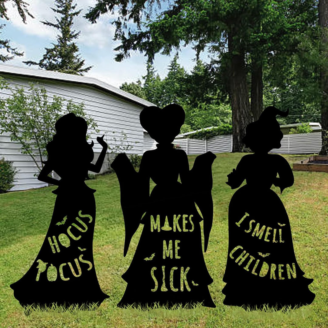 Hocus Pocus Heksesøstre Halloween Hagedekorasjon (3-PCS) Skanto