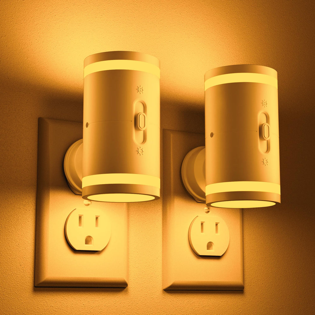 Skanto | Kindeep Amber Nattlys Med Dusk Til Dawn Sensor, Dimmbar 5-120Lm, 2 Pakke For Soverom &