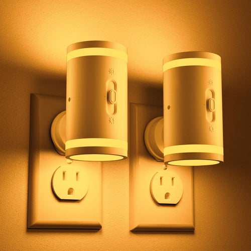Skanto | Kindeep Amber Nattlys Med Dusk Til Dawn Sensor, Dimmbar 5-120Lm, 2 Pakke For Soverom &