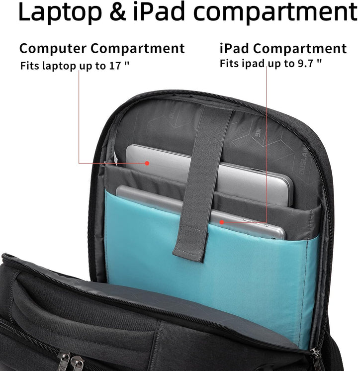 Vanntett reise laptop ryggsekk med USB-port og organisert lagring | Skanto