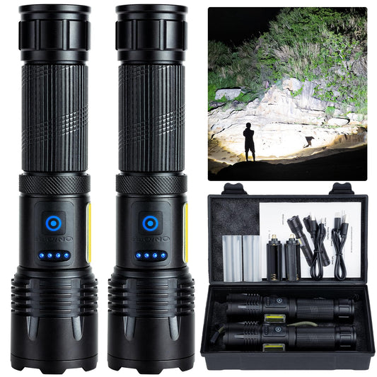 Norvo | Sknsl Oppladbar Led Lommelykt 990 000 Lumen, 7 Moduser, Ipx7 Vanntett For Camping & Nødsituasjoner