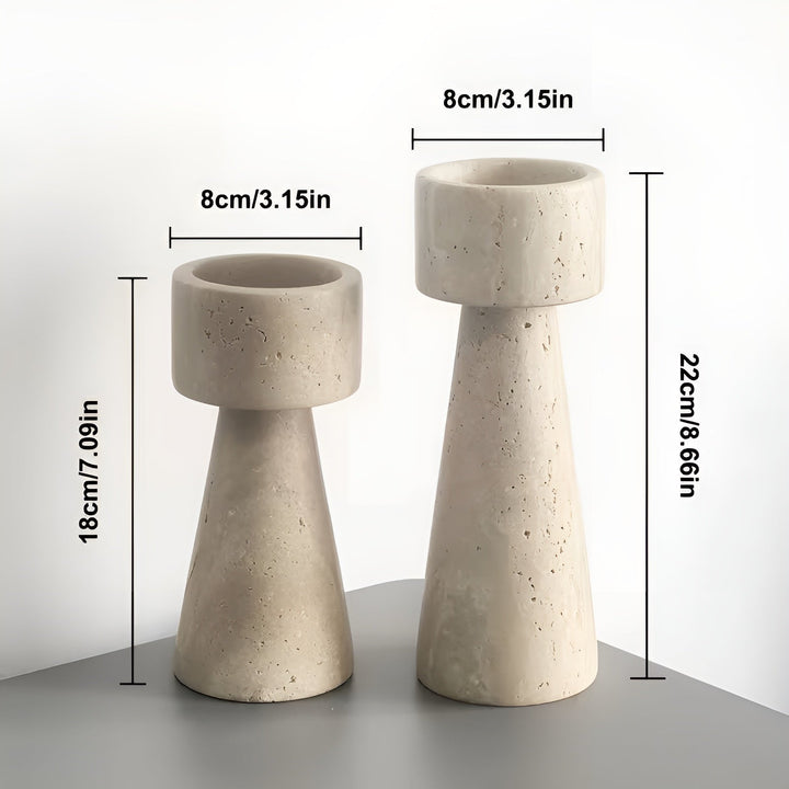 Marmor lysestake laget av naturstein – Elegant & Dekorativ | Polert for bord, bryllup og stue | Skanto