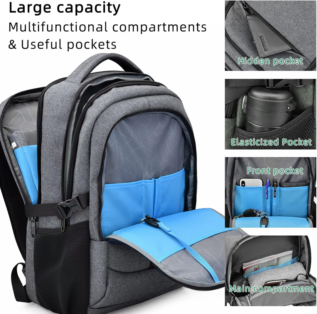 Vanntett reise laptop ryggsekk med USB-port og organisert lagring | Skanto