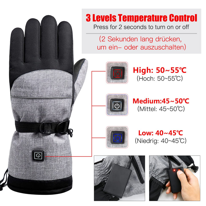 Justerbare Temp 40-55 °C Varmede Hansker | Skanto