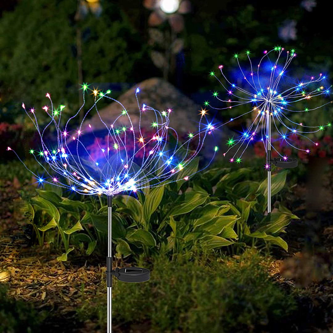 4 Deler Solfyrverkeri Hage Lanterner - Værbestandig LED Dekorativ Belysning, Solenergi for Hage og Patio | Skanto