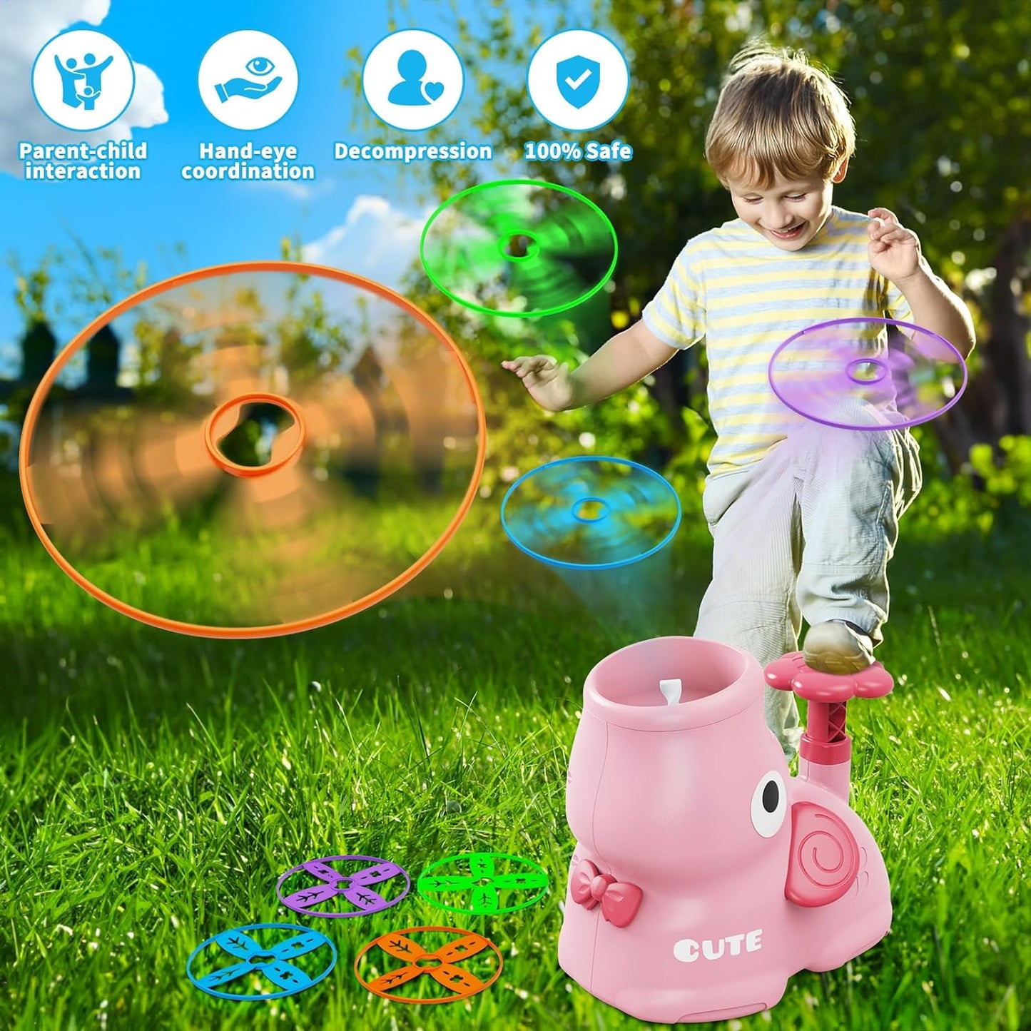 Norvo | AirZoom Launcher | Bring play fun to new heights - Flying Saucer Lekesett