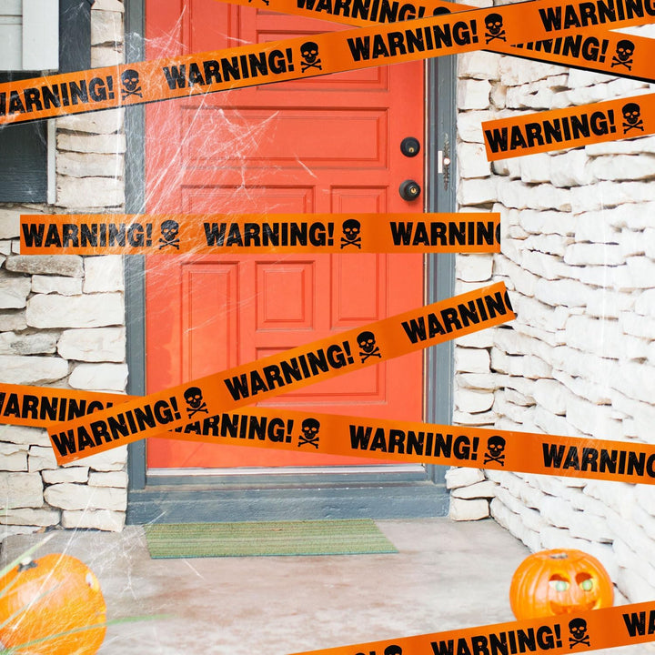 Skanto | Halloween Warning Tape Plastisk Skalle Banner