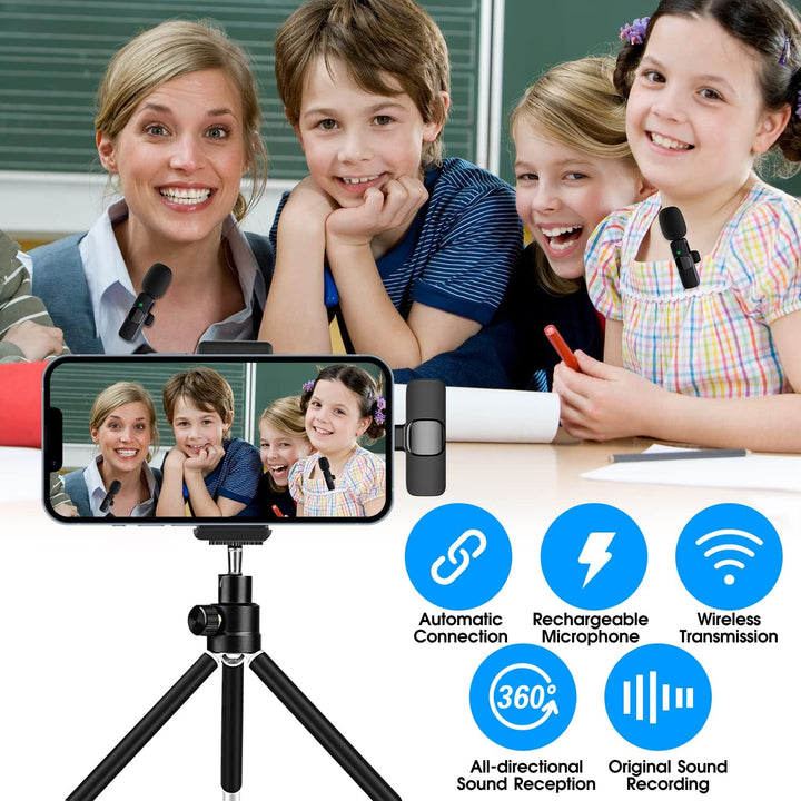 2-Pack trådløs mikrofon for iPhone iPad Skanto
