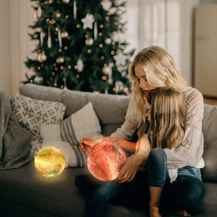 Skanto | Logrotate 7" 3D Månelampe - 16 Farge Led Nattlys Med Fjernkontroll, Usb Oppladbar, Gave Til Barn