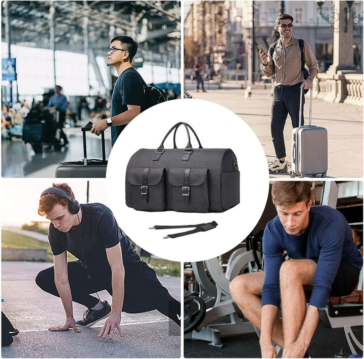Skanto | Garment Duffel Weekend Bag – Sammenleggbar Håndbagasje Draktveske for Menn