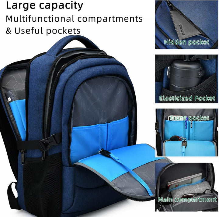 Vanntett reise laptop ryggsekk med USB-port og organisert lagring | Skanto