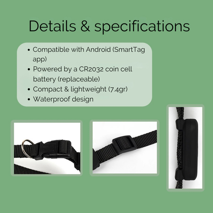 AnimalTracker Mini – Intelligent Bluetooth-Halsband-Tracker for Hunde and Katzen